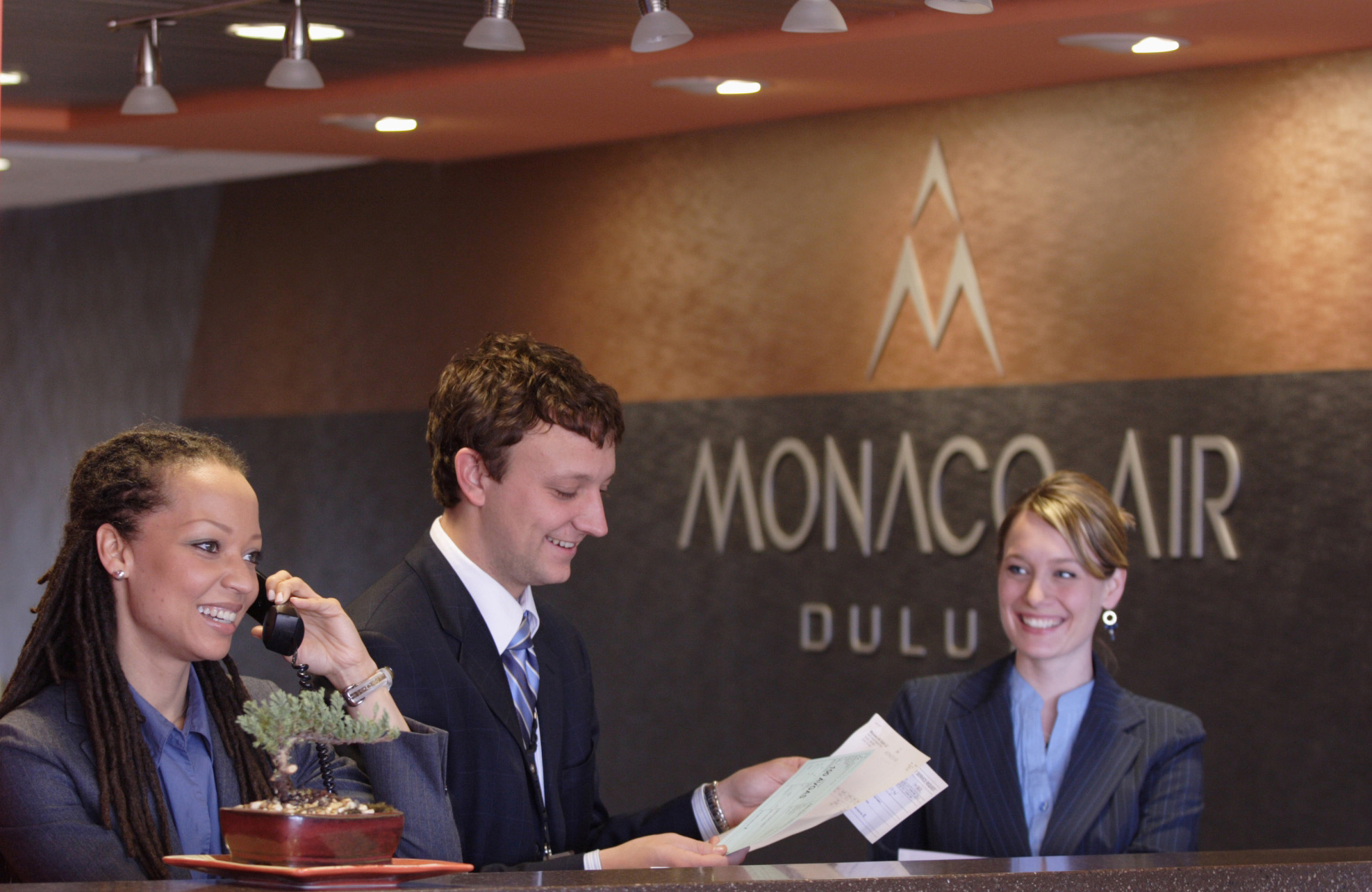 Concierge personnel at Monaco Air.